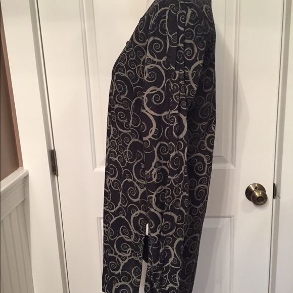 ME BY MARY ELLEN TOP TUNIC BLACK GRAY LONG SLEEVE COVERUP Size SMALL - Picture 4 of 6